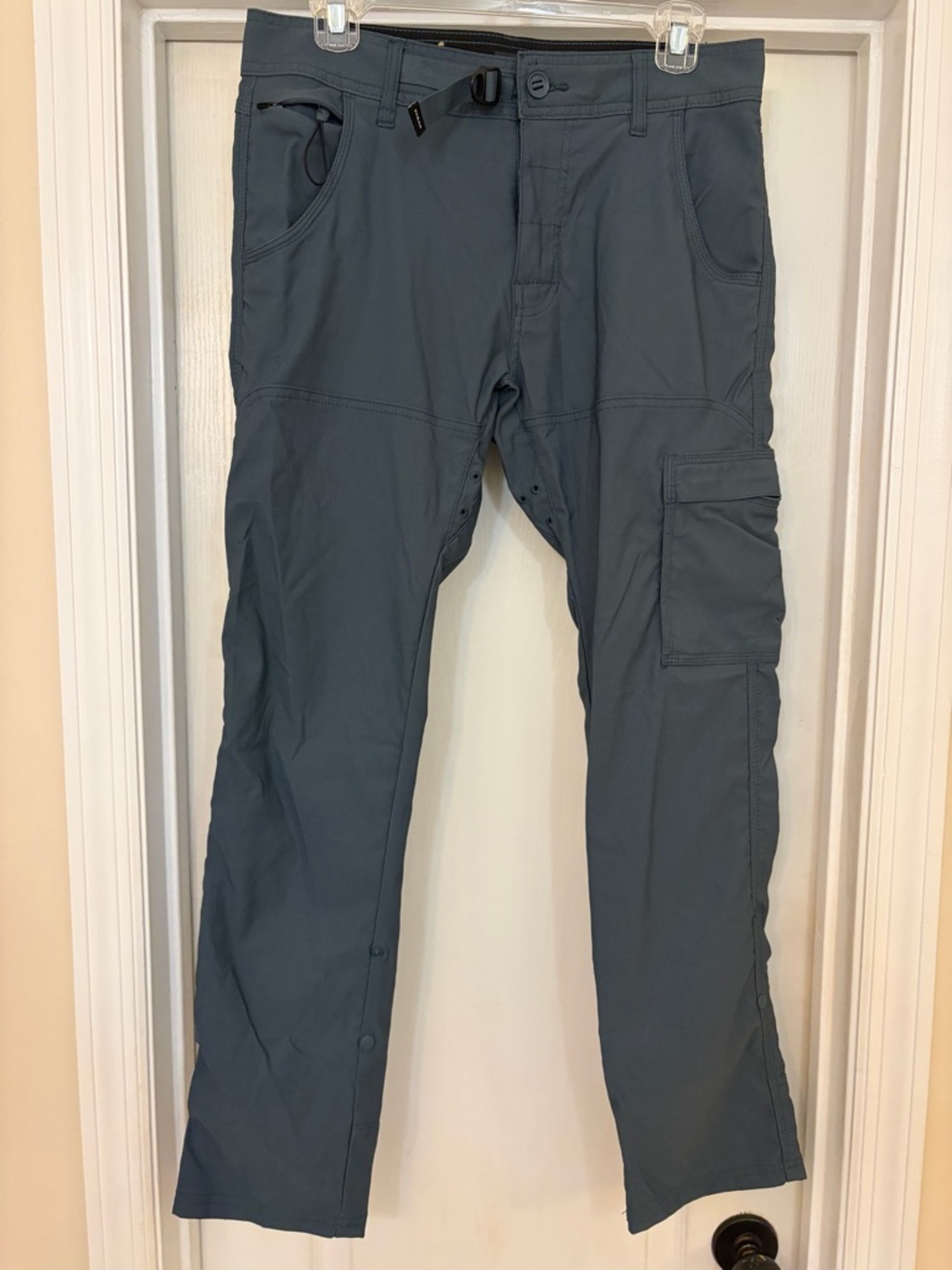 Prana Pants Mens 30x30 Gray Slim Fit Stretch Straight Outdoors Hiking Blue Gray